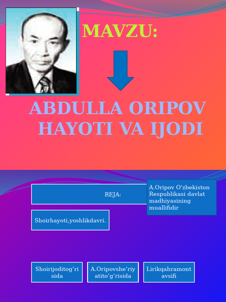 Abdulla Oripov Slayd | PDF