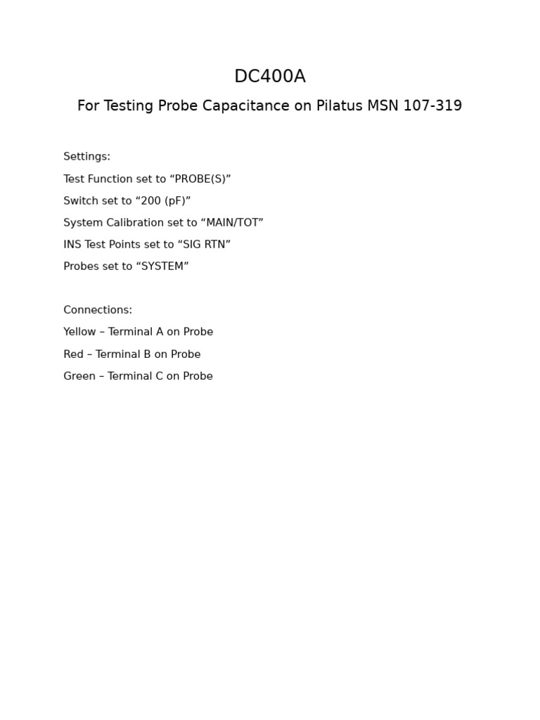 DC400A Pilatus Wiring | PDF