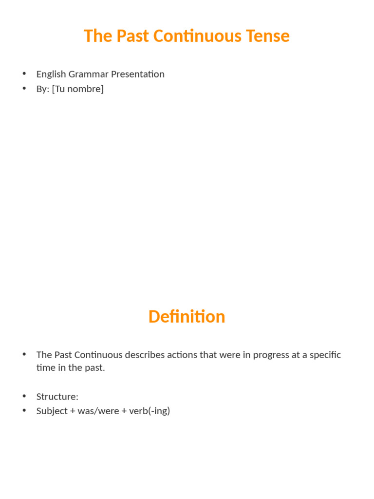 Understanding Past Continuous Tense | PDF