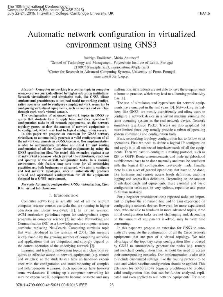 Automated GNS3 Network Configuration | PDF | Computer Network ...