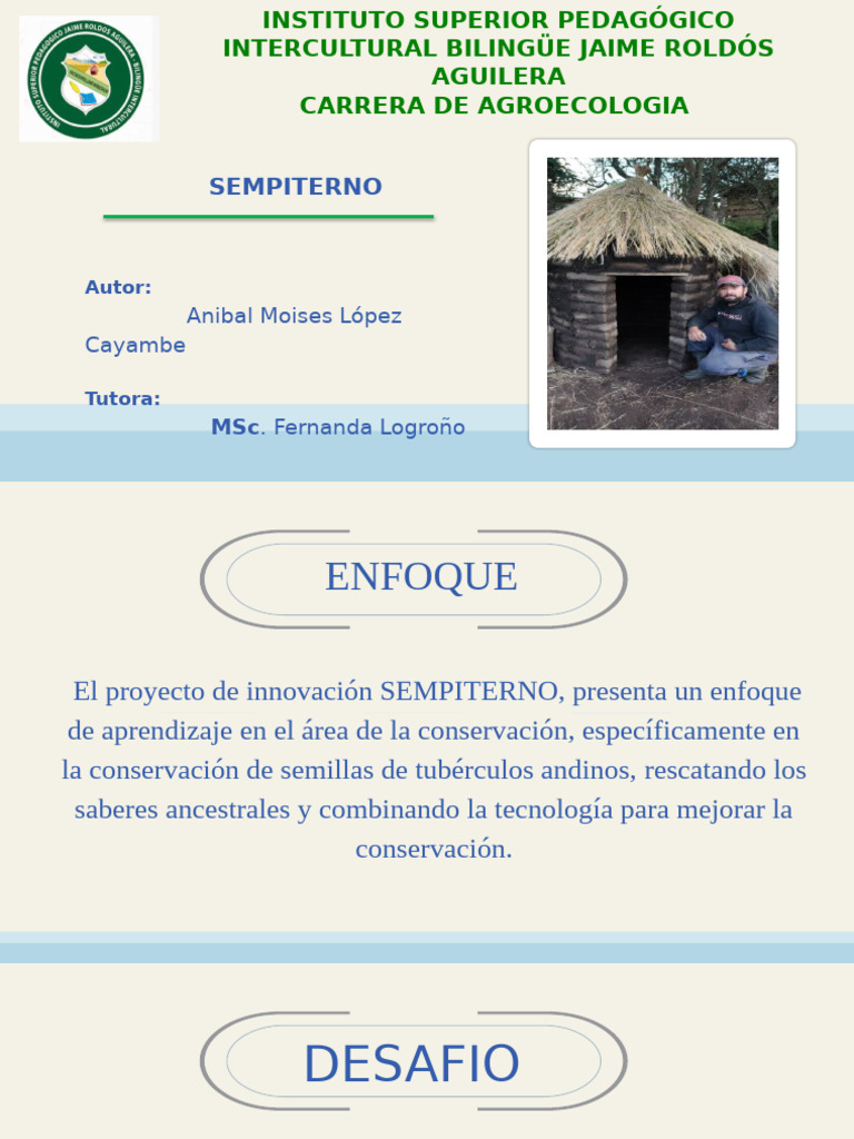 Conservación de Tubérculos Andinos SEMPITERNO | PDF