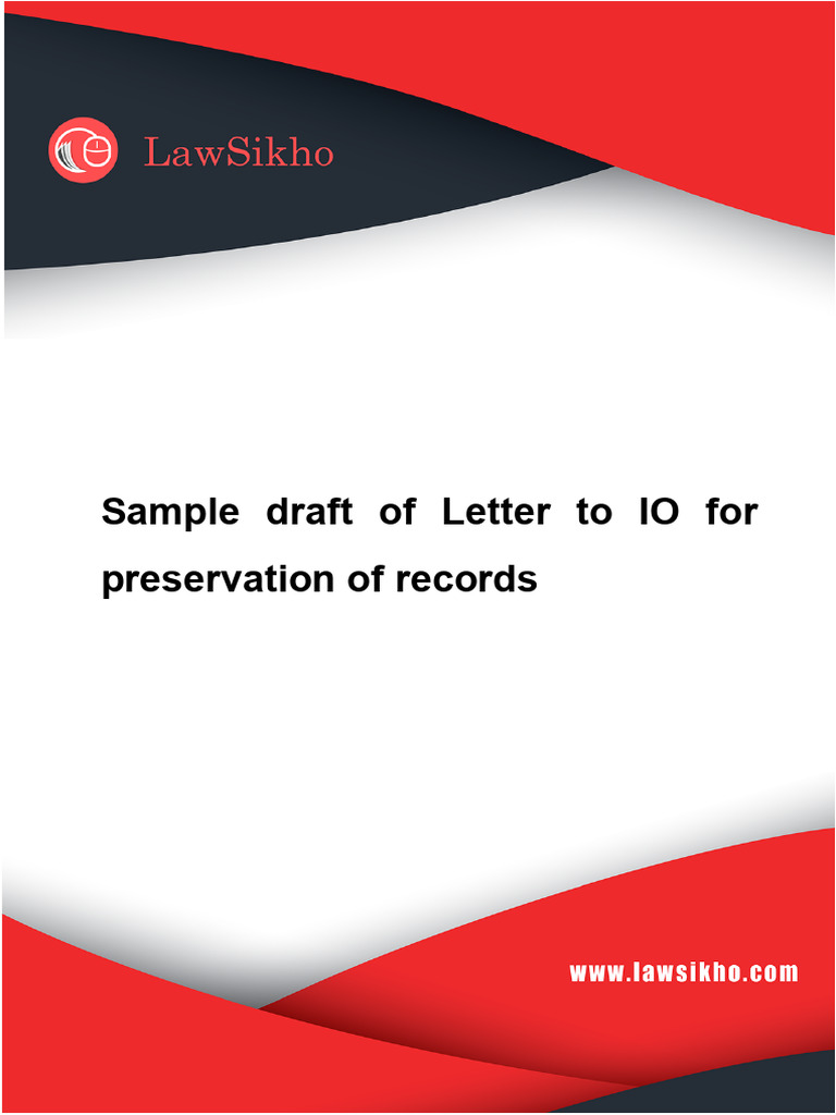 Request for Preservation of Evidence | PDF