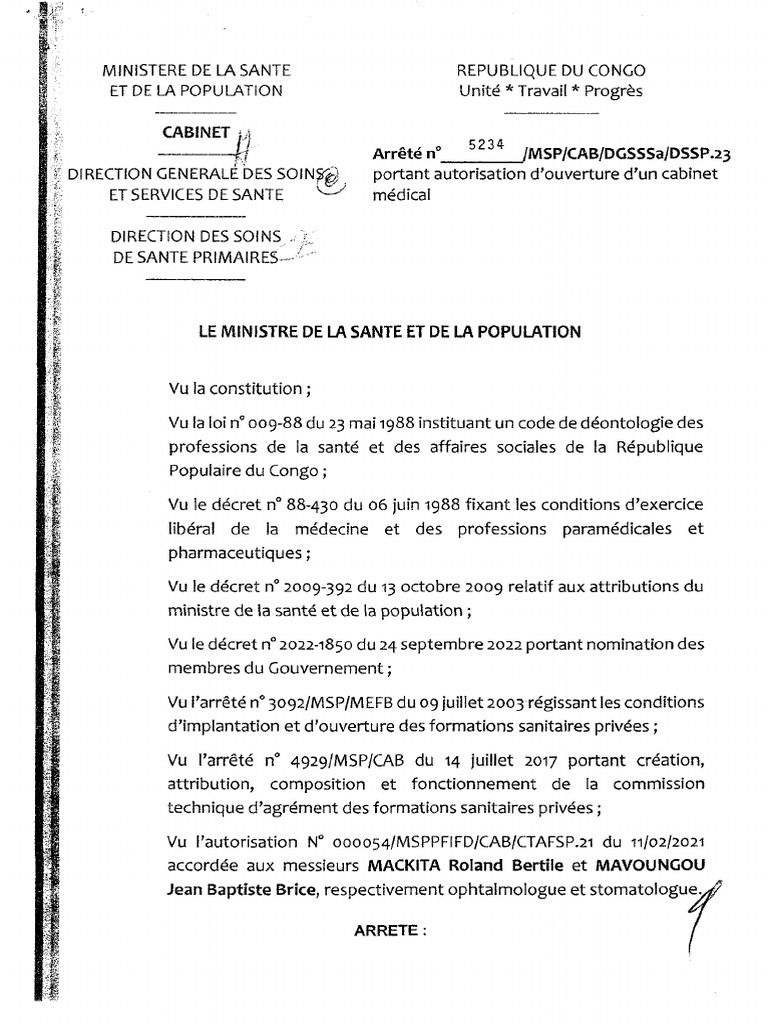 Congo Arrete 2023 5234 | PDF