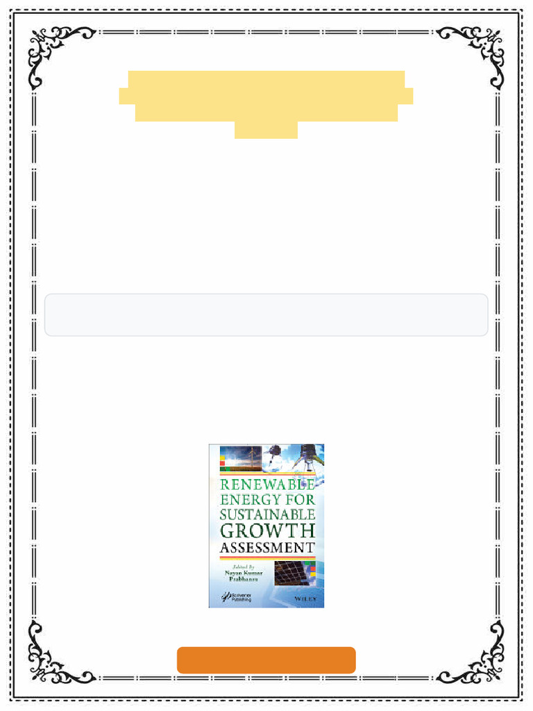 Renewable Energy for Sustainable Growth Assessment 1st Edition Nayan ...