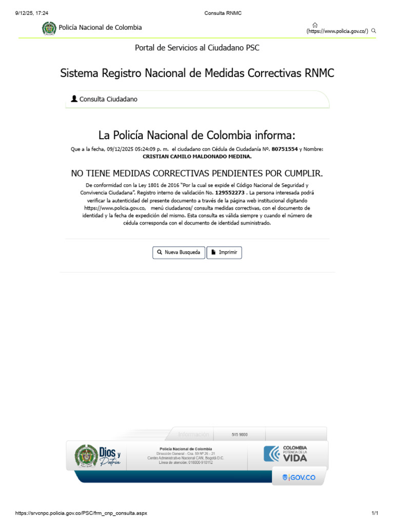 Consulta RNMC | PDF