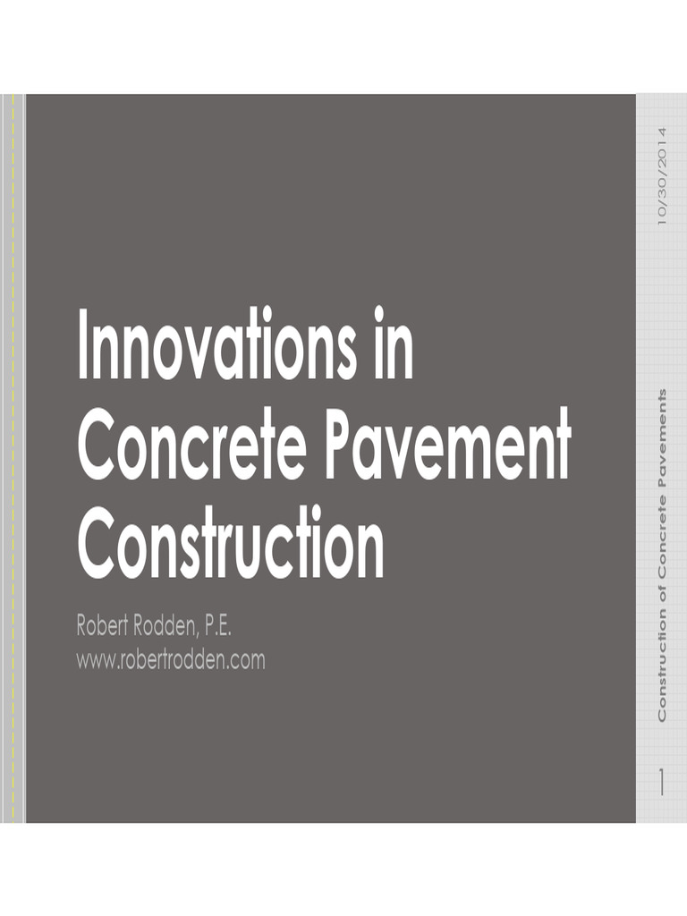 Innovations in Concrete Pavement Construction | PDF | Road Surface
