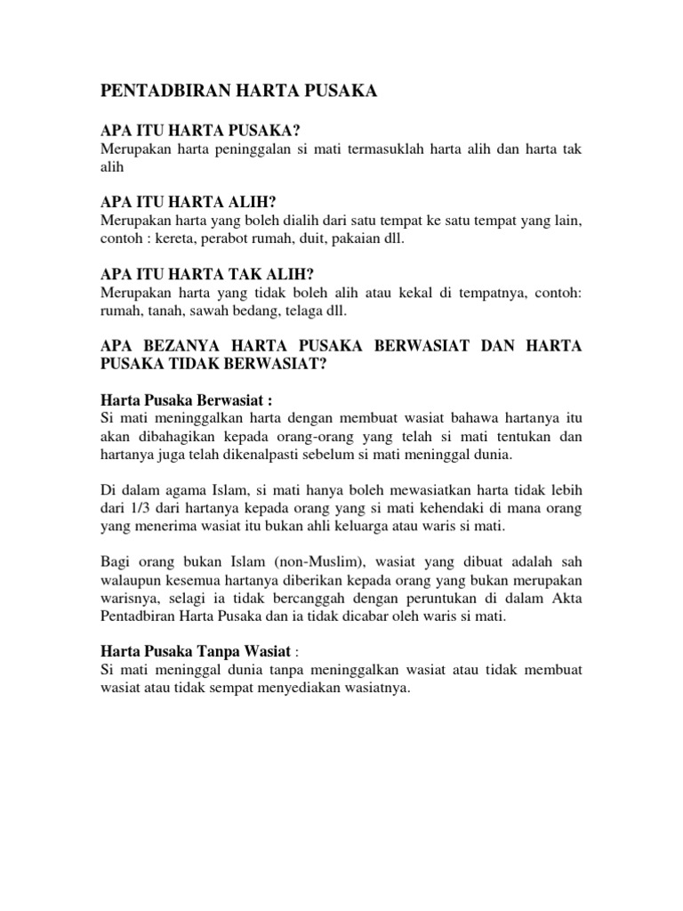 Contoh Surat Bantahan Untuk Penanaman Sebagai Pentadbir Harta Pusaka