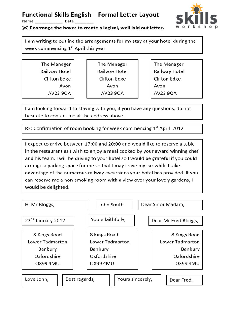 Formal Letter Layout Guide | PDF | Information | Curriculum