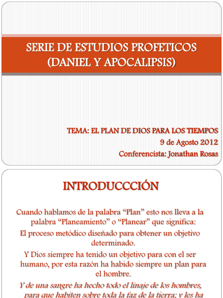El Plan de Dios para Los Tiempos | PDF | Cristo (título) | Noé