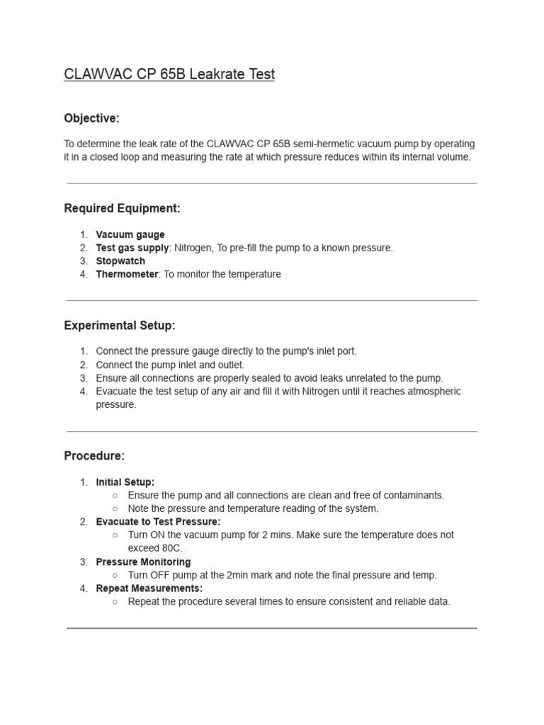 Clawvac CP 65b Test | PDF