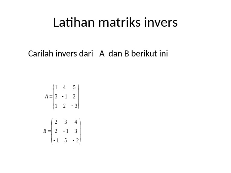 Latihan Matriks Invers | PDF