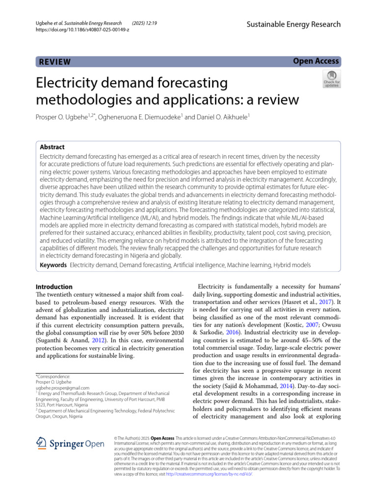 Electricity Demand Forecasting Review | PDF | Machine Learning ...