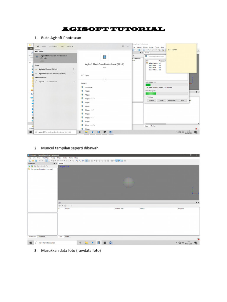 Tutorial Agisoft Photoscan Langkah Demi Langkah | PDF