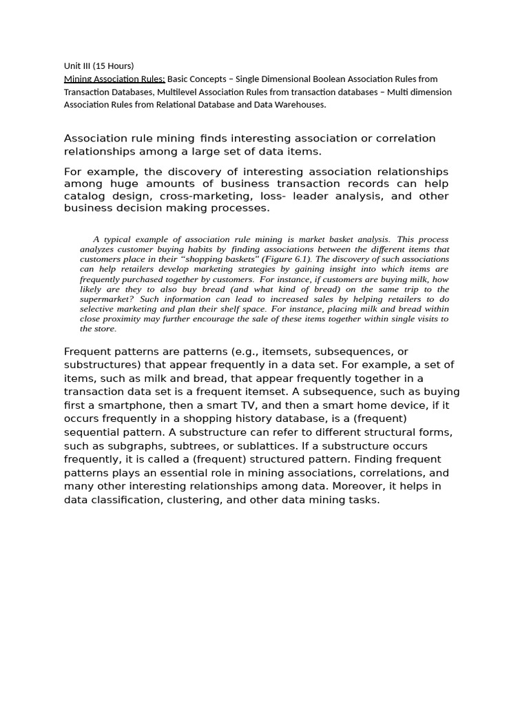 Mining Association Rules in Data Analysis | PDF