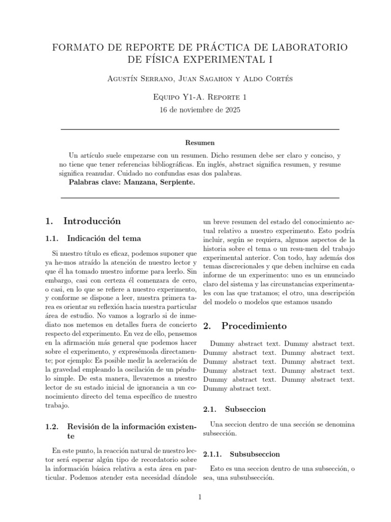 Reporte de Práctica de Física Experimental | PDF