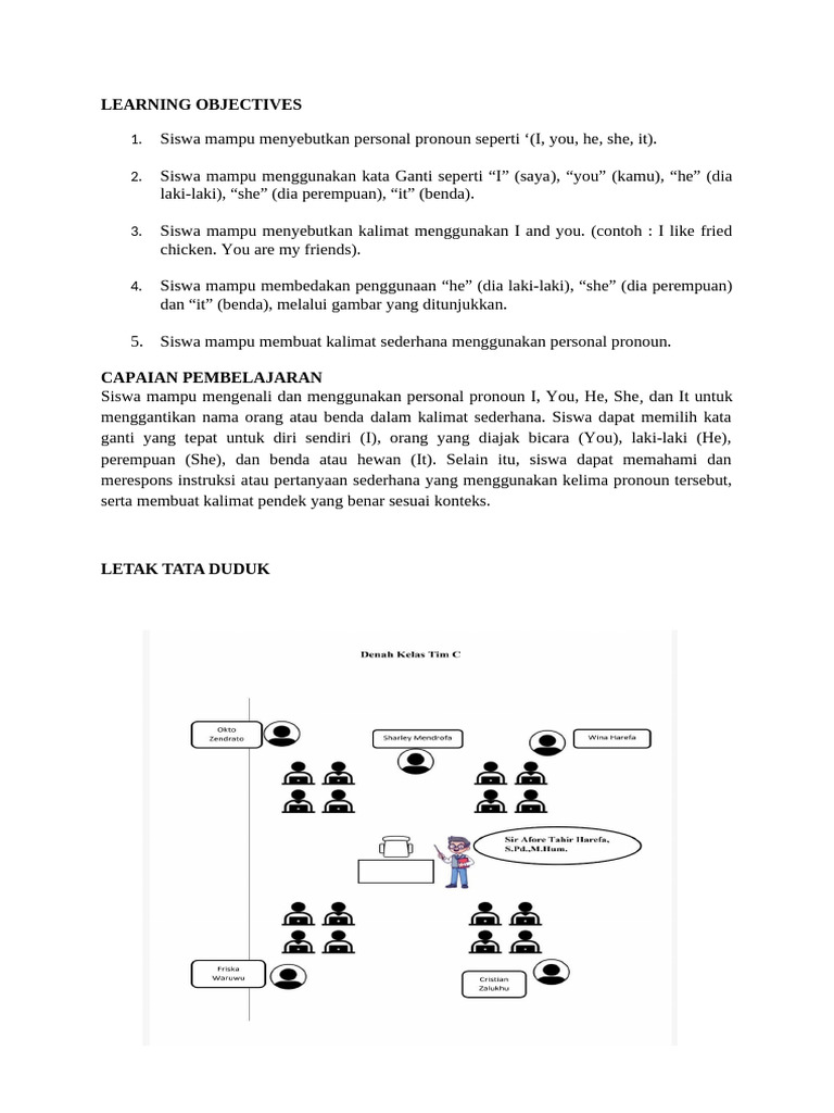 Personal Pronouns Teaching Guide | PDF