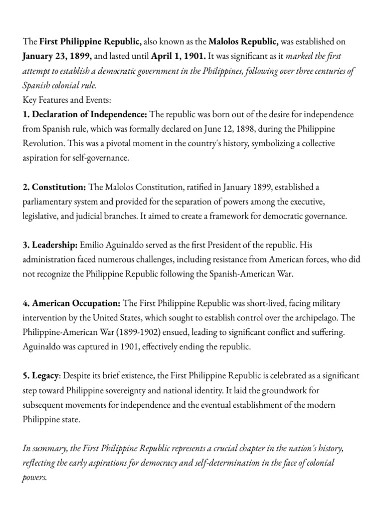 Overview of Philippine Republics History | PDF | Corazon Aquino ...
