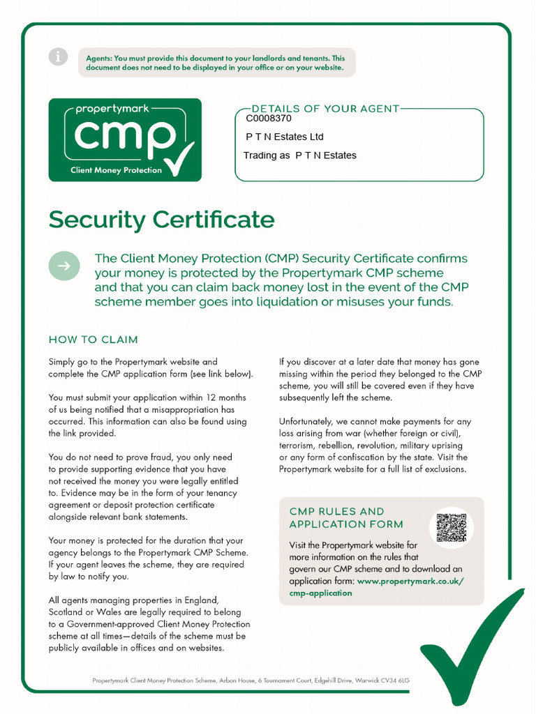 CMP Security Certificate | PDF