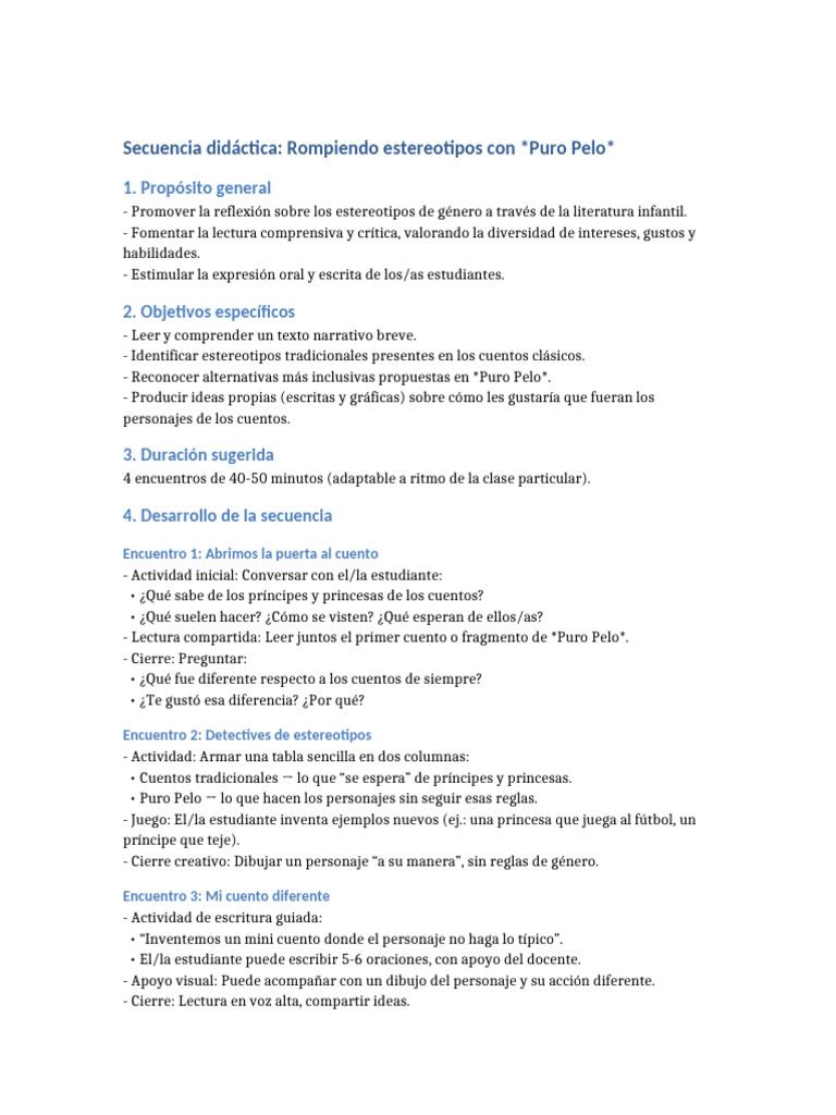 Rompiendo estereotipos de género en clase | PDF