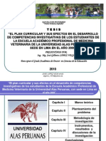 Diapositivas Tesis Plan Curricular y Competencias Investigativas Jose Lopez Vega