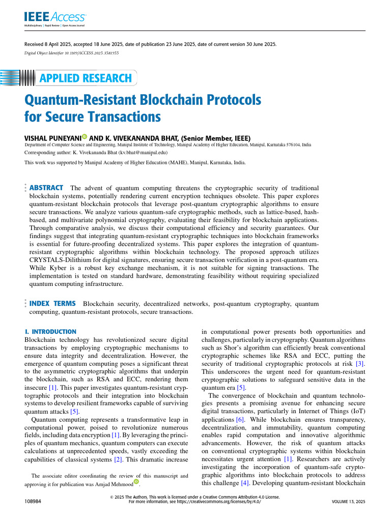 Quantum-Resistant Blockchain Protocols | PDF | Cryptography | Quantum ...