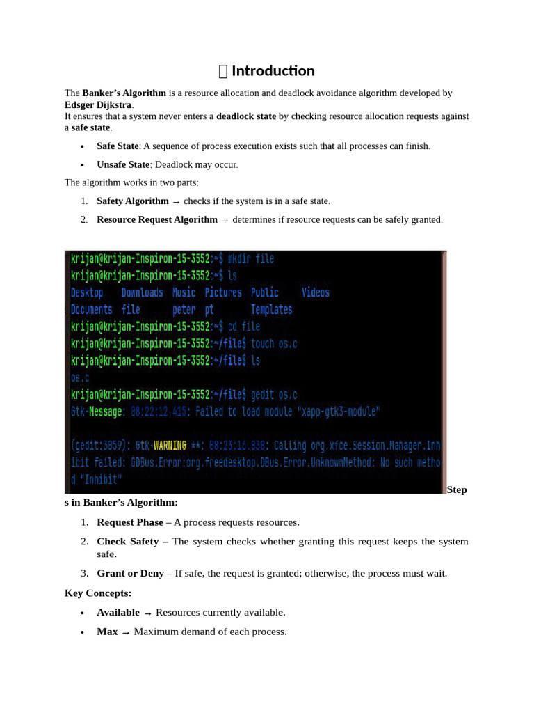 Banker’s Algorithm for Deadlock Avoidance | PDF