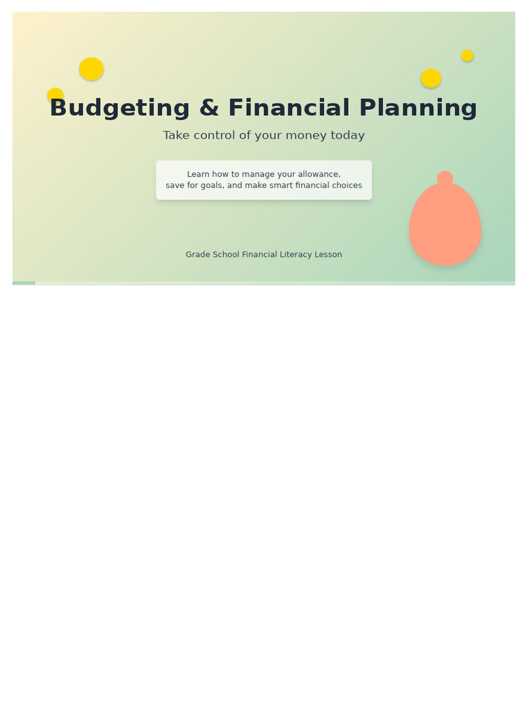 Grade School Budgeting Basics | PDF | Budget | Expense