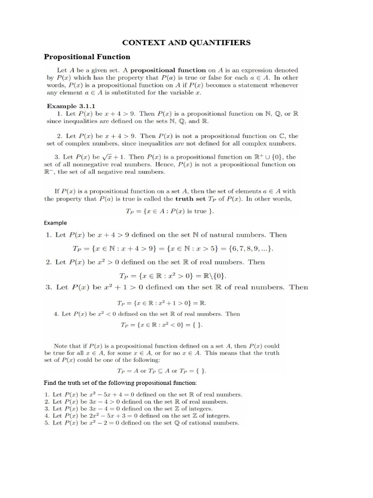 Understanding Propositional Functions | PDF