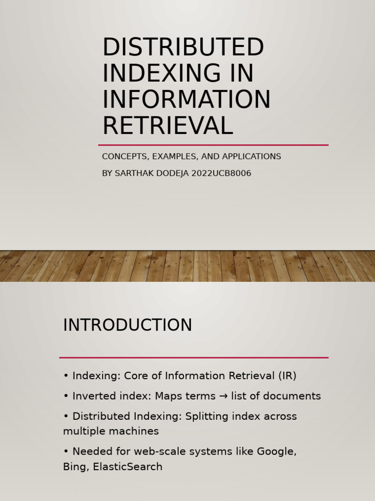 Distributed Indexing in Information Retrieval | PDF | Load Balancing ...
