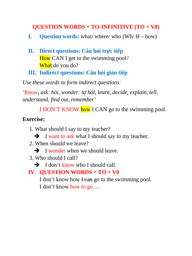 Question Words and To-Infinitive Guide | PDF | Chess Theory | Chess