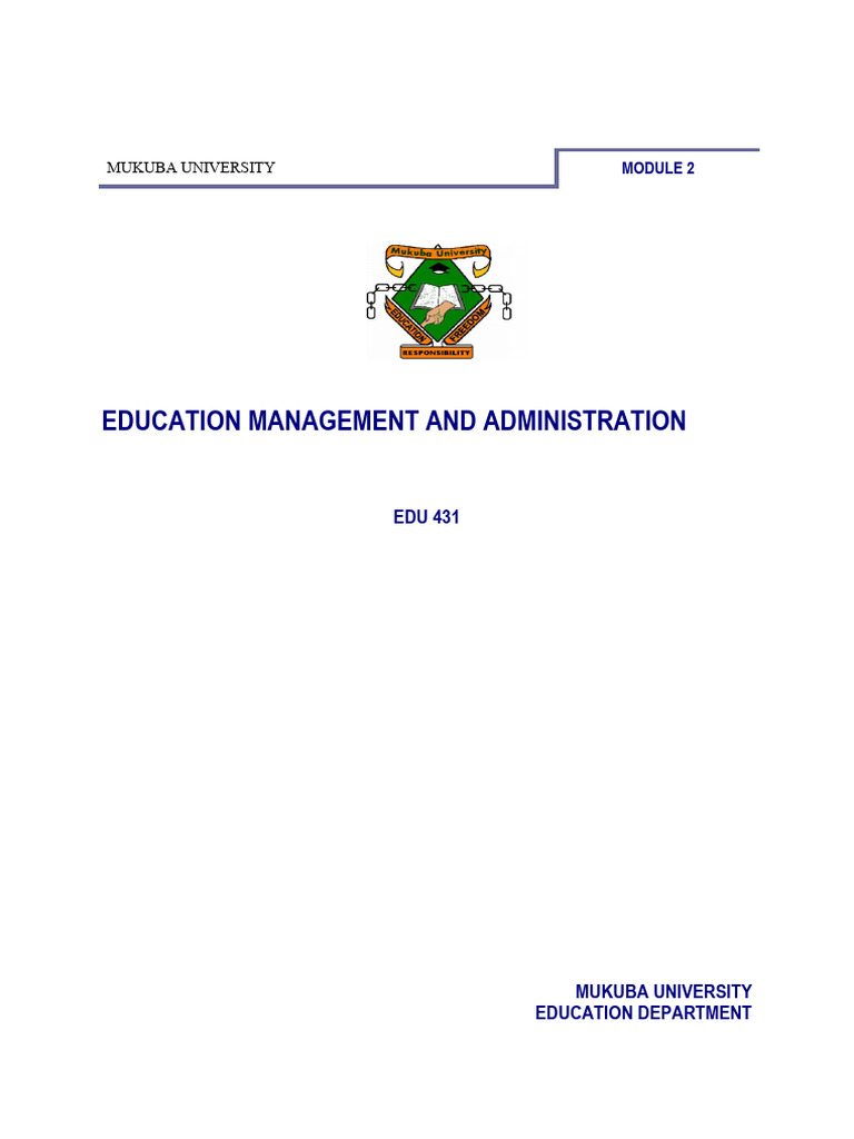 Education Management Module EDU 431 | PDF