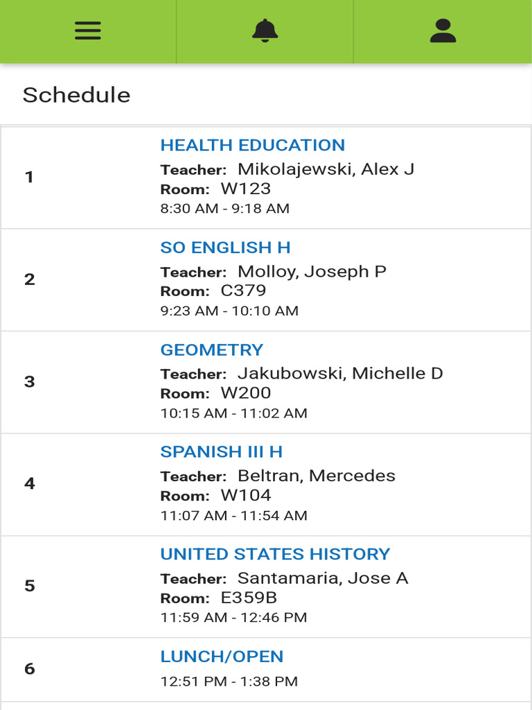 Schedule Infinite Campus | PDF