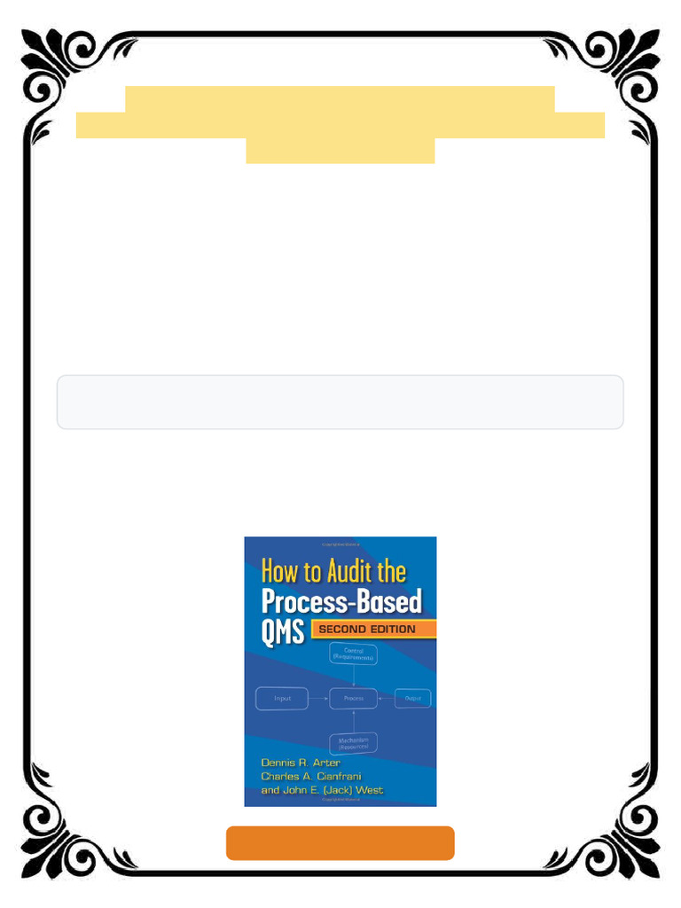 How to Audit the Process Based QMS Second Edition Arter ebook corrected ...