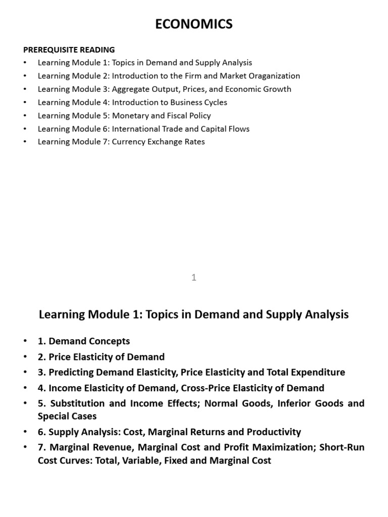 Economics Prerequisite Learning Modules | PDF | Monopoly | Demand