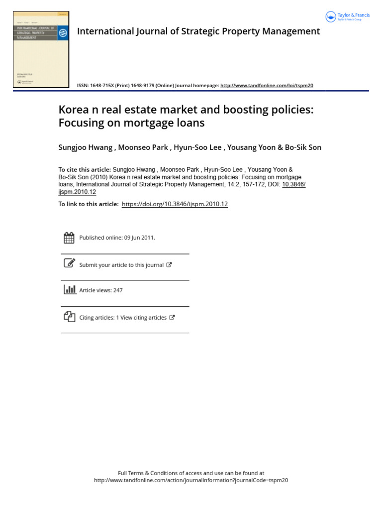 Korean Real Estate Market and Boosting Policies Fo | PDF | Mortgages ...
