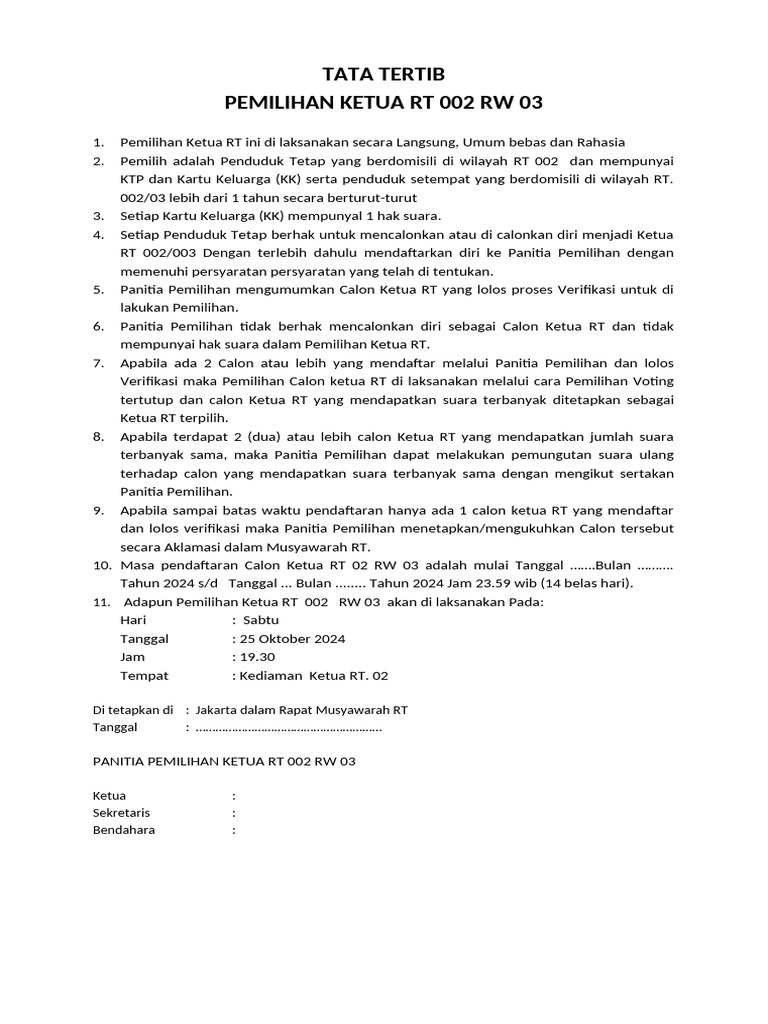 Tata Tertib Rt | PDF
