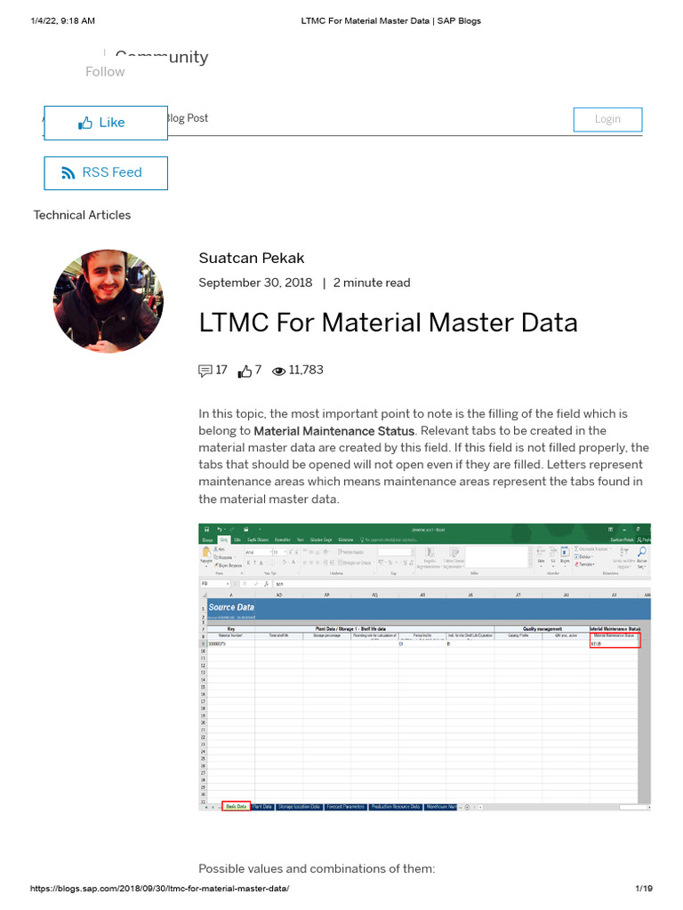 LTMC Material Master Data Guide | PDF | Computing