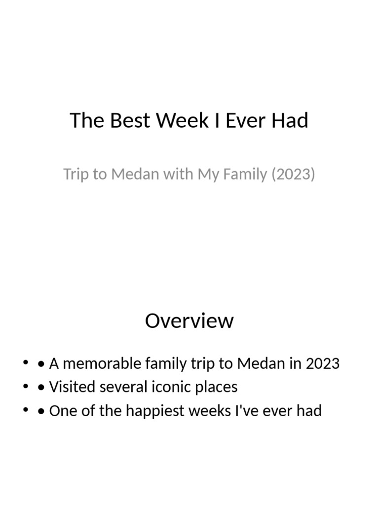 Best Week I Ever Had | PDF