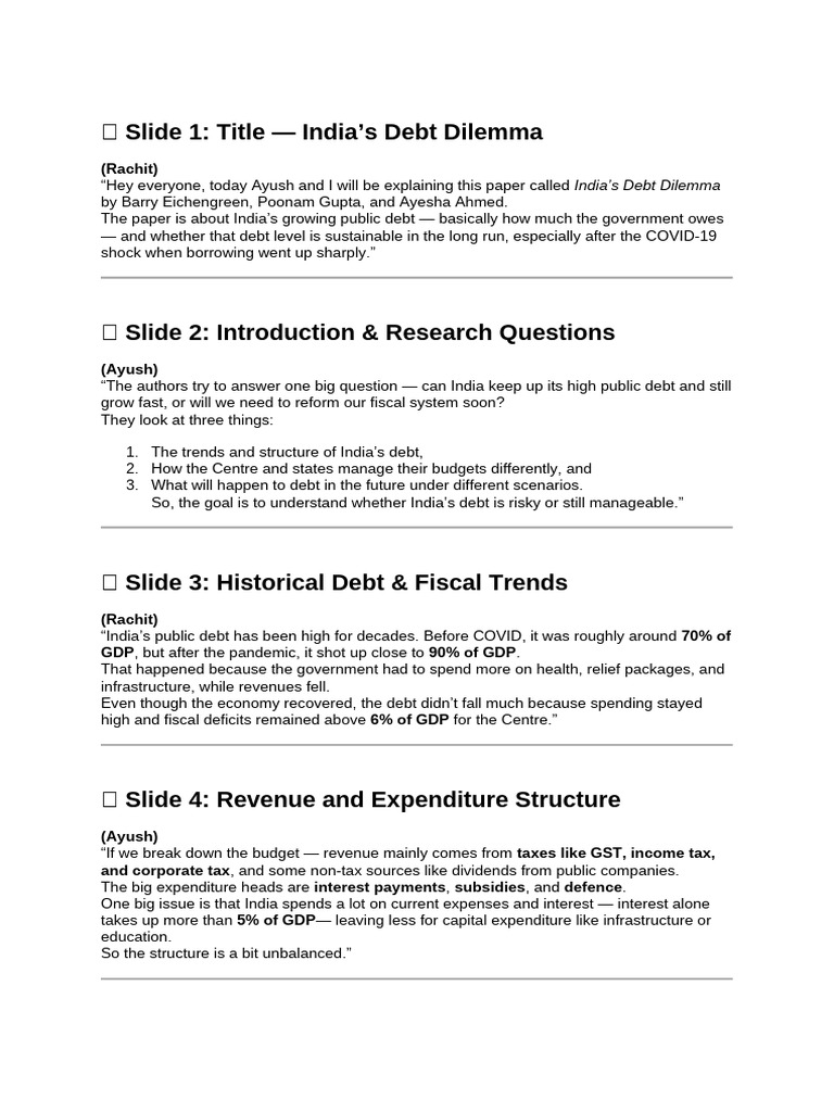 India’s Debt Dilemma: Growth vs. Risk | PDF | Government Budget Balance ...