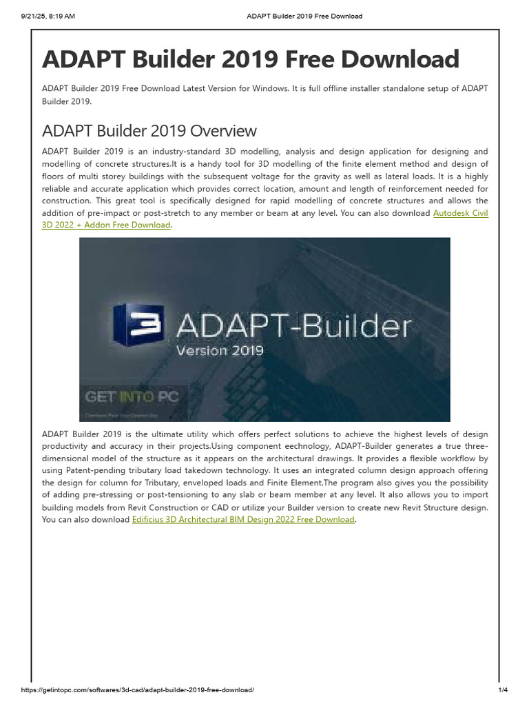 Download ADAPT Builder 2019 for Windows | PDF | Autodesk Revit ...
