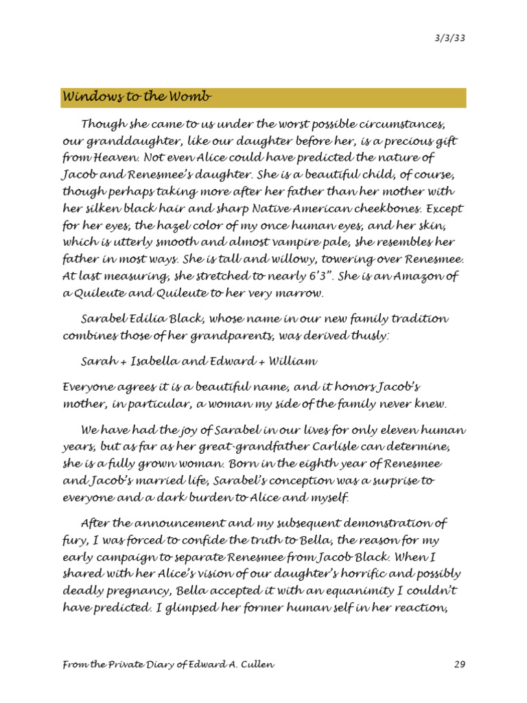Sarabel's Birth: A Vampire's Dilemma | PDF | Breathing | Pregnancy