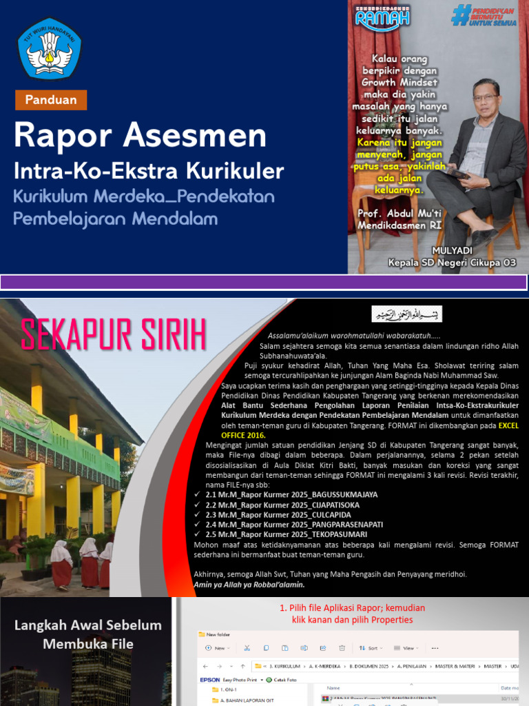 Panduan Rapor Asesmen Kurikulum Merdeka | PDF