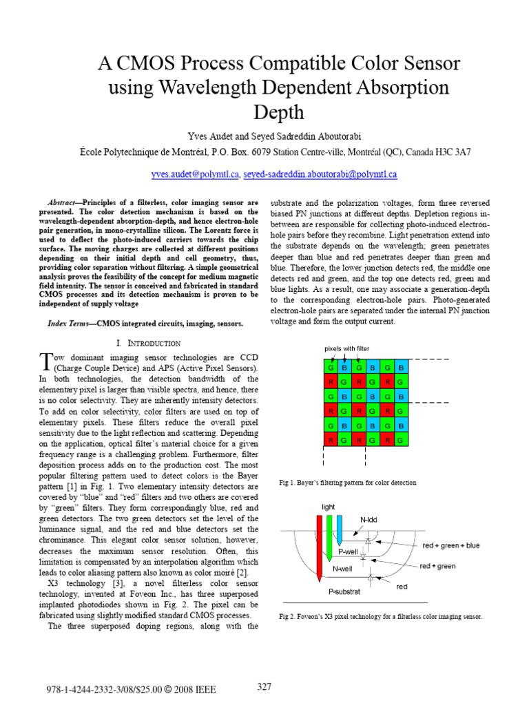 Filterless Color Imaging Sensor Design | PDF | Electricity | Electronics
