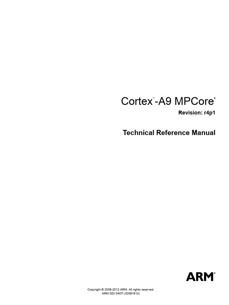 Cortex-A9 MPCore Technical Manual | PDF | Cpu Cache | Central ...