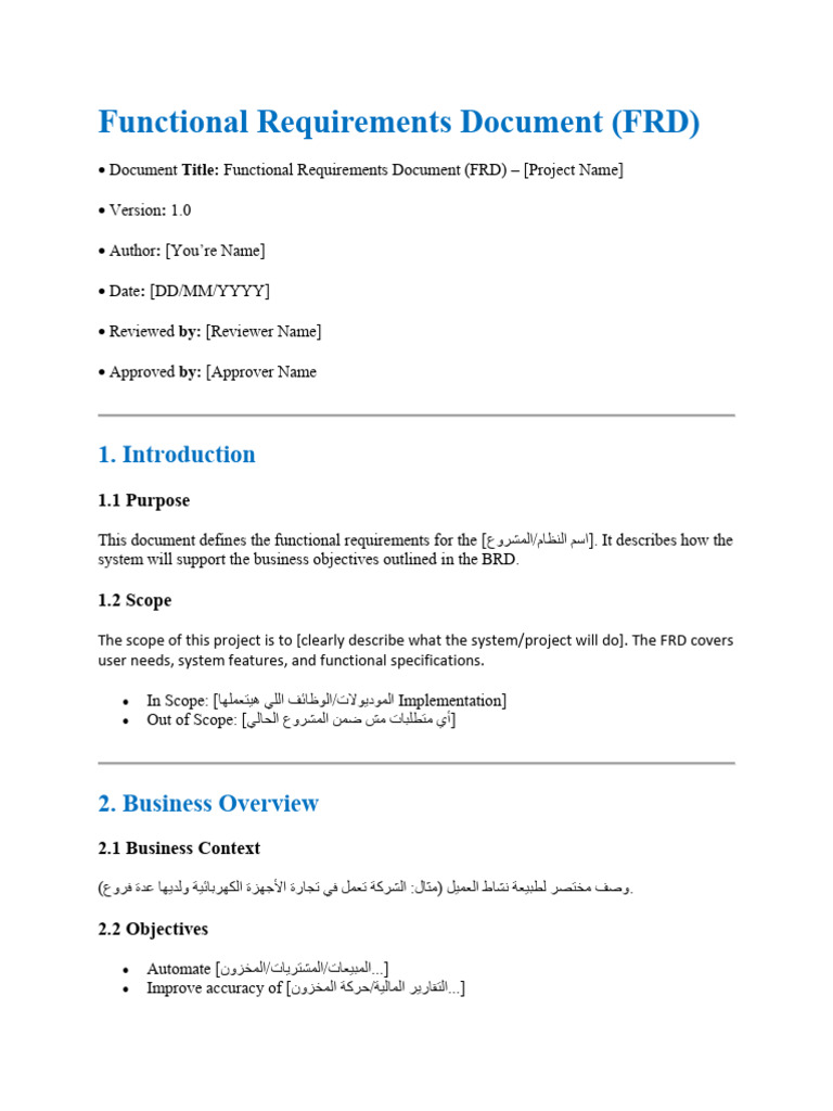 Functional Requirements Document (FRD) : Title:::: By: by | PDF