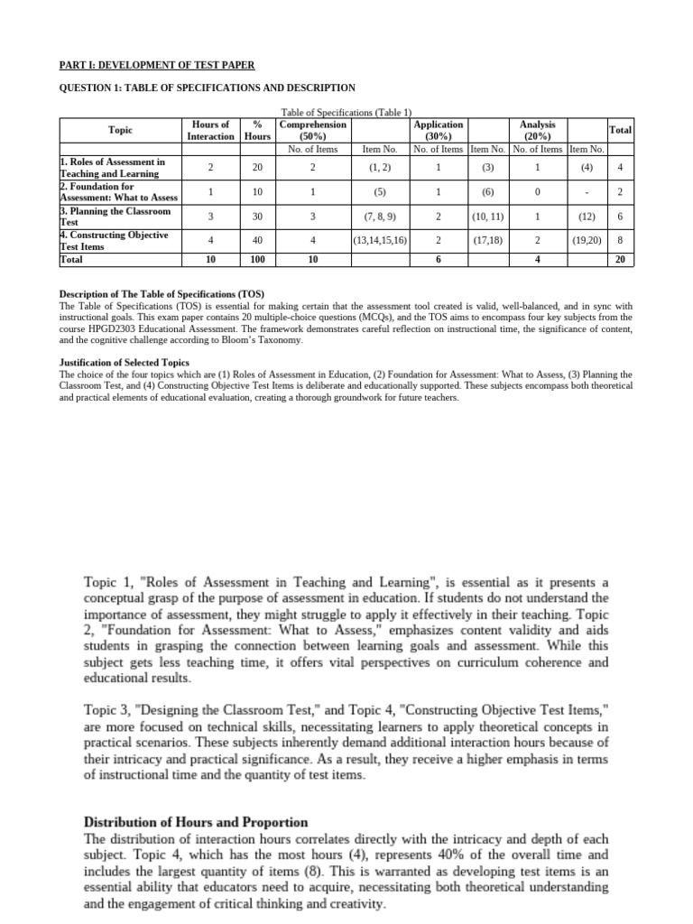 Educational Assessment Test Paper Guide | PDF | Educational Assessment ...