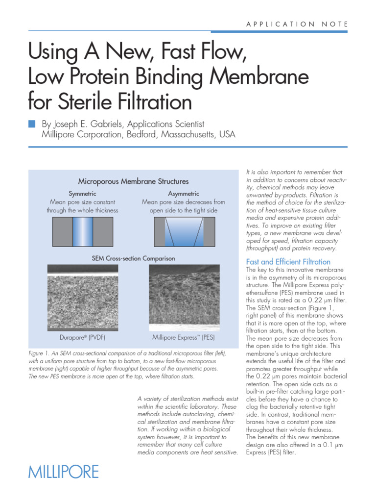 Fast, Low Protein Binding Membrane | PDF | Membrane | Sterilization ...