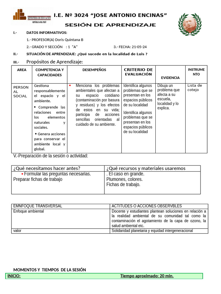 Que Sucede en La Localidad de Luis | PDF | Aprendizaje | Entorno natural