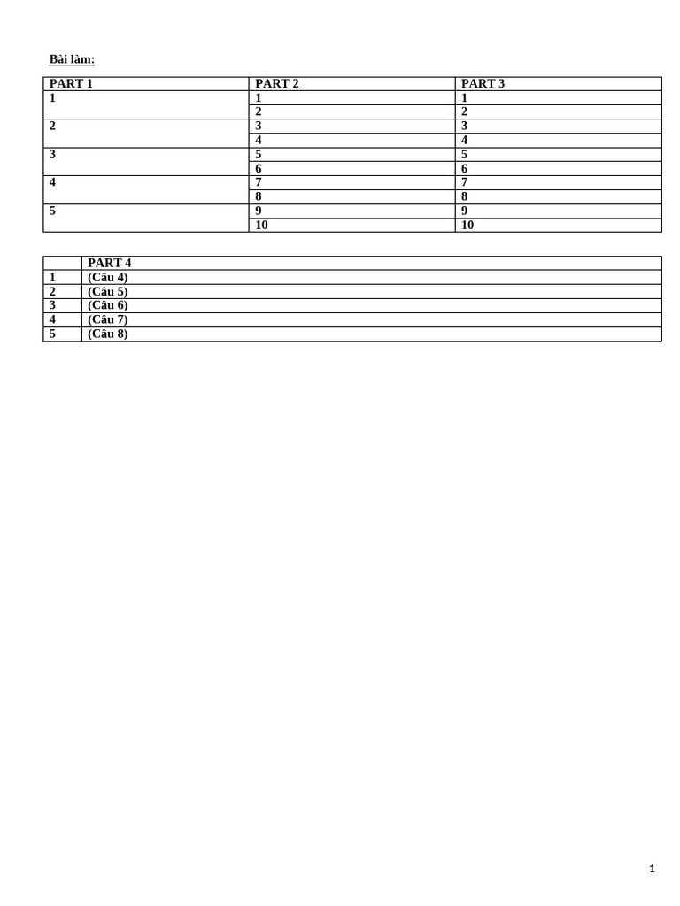 Answer Sheet | PDF
