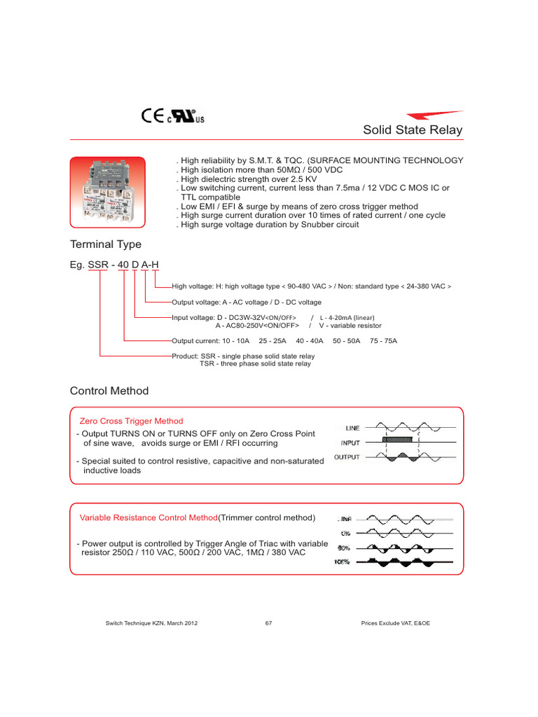 Solid State Relay Specifications & Pricing | PDF | Alternating Current ...